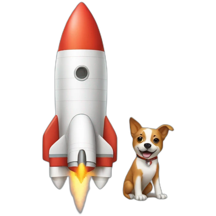rocket with a dog on board emoji