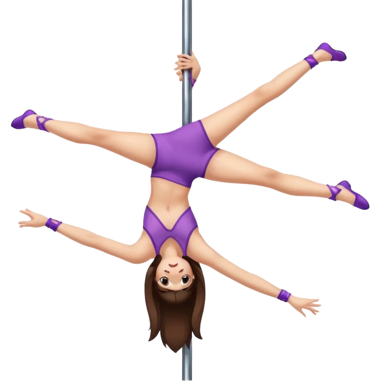 Fille brune à la peau clair qui fait de la pôle dance emoji