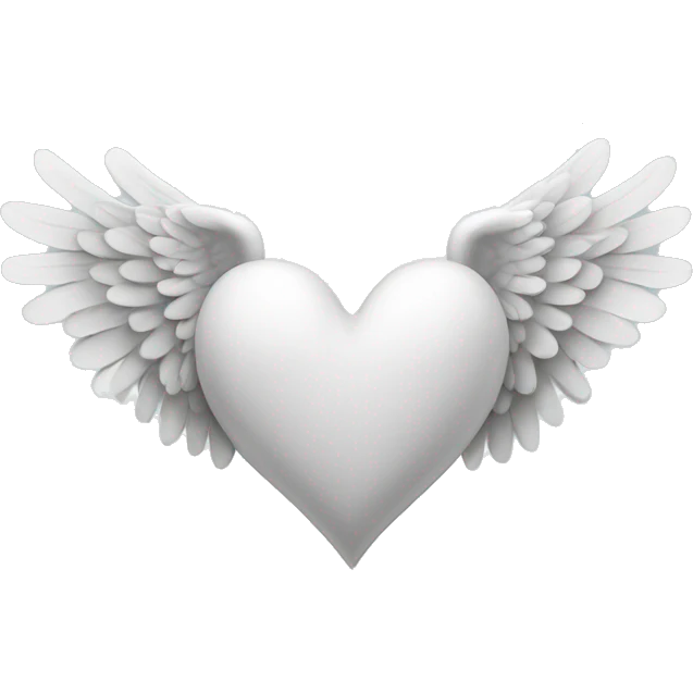white heart with angel wings emoji