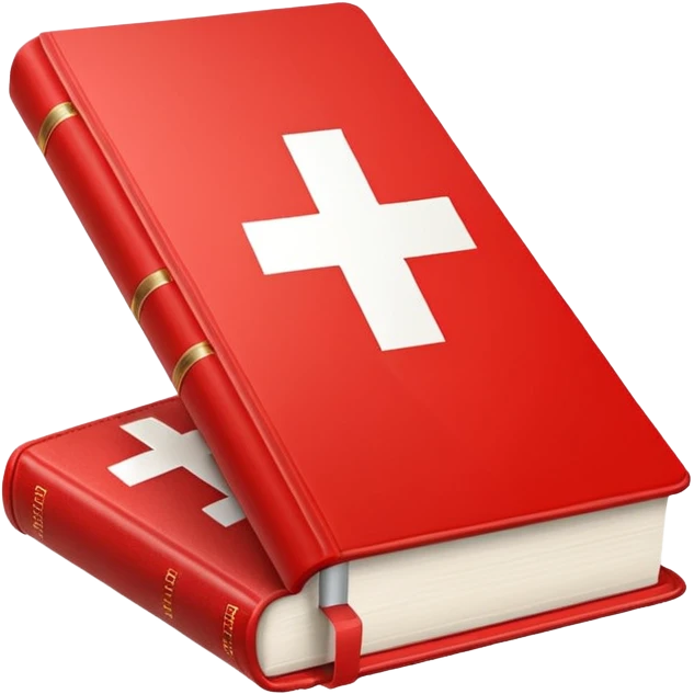 A modern dictionnary with swiss flag on cover in IOS style emoji
