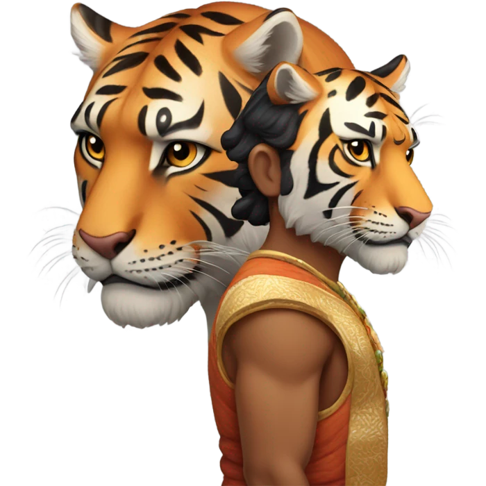 Indian man with tiger emoji