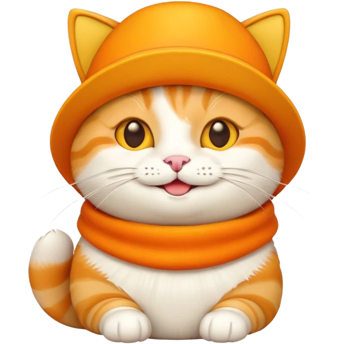 Cheese cat wearing a yellow hat emoji