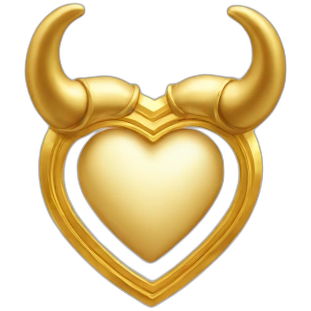Gold heart frame with horns emoji