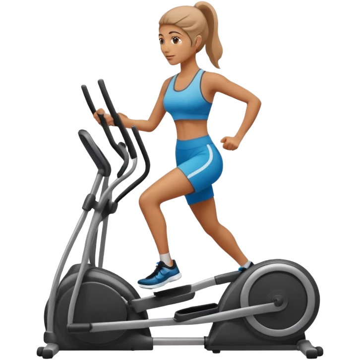 Female workout on eliptical emoji