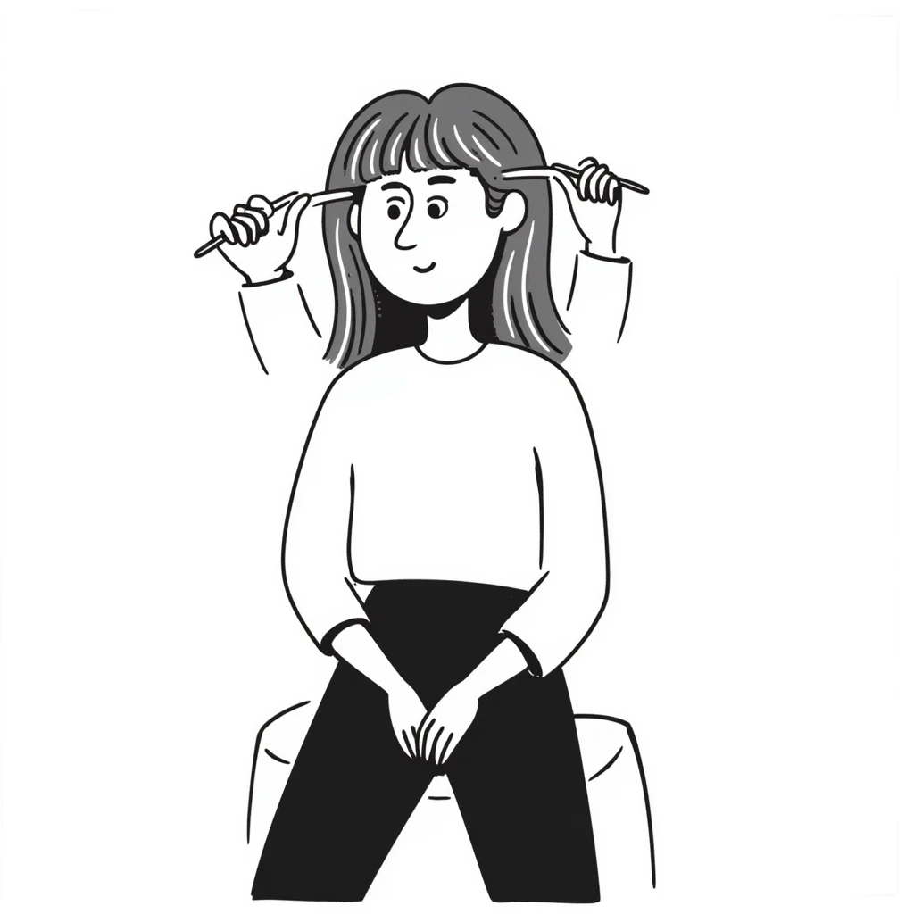 woman with light brown hair undergoing MMP capillary application emoji