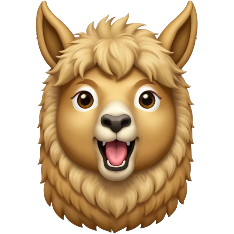 golden llama head screaming "RAID" with it in a chat bubble emoji