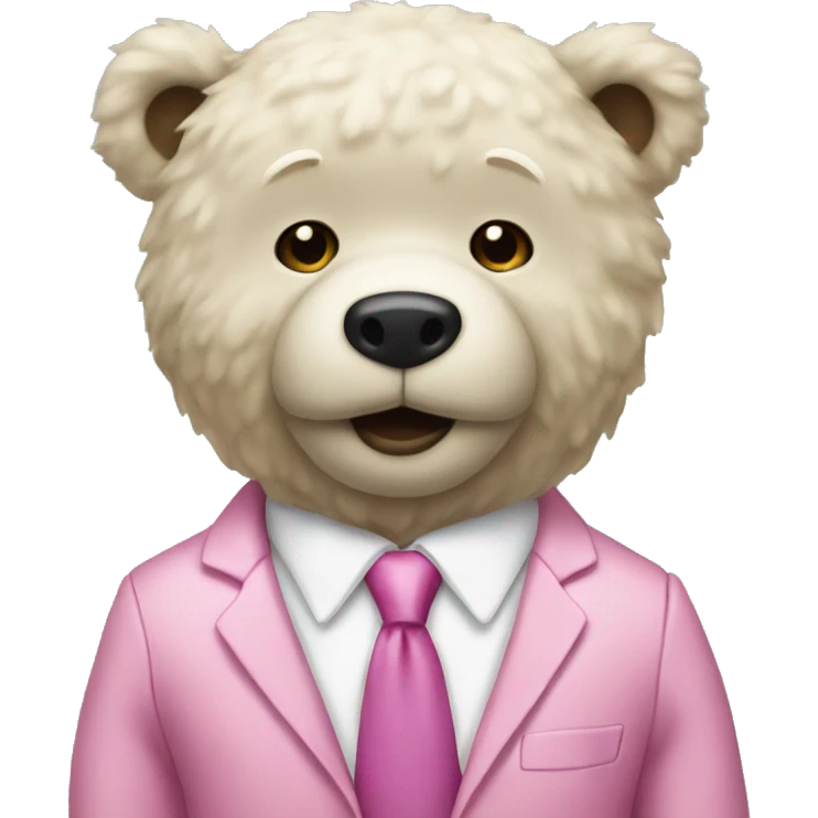 whiteteddybear wearing pink suit emoji