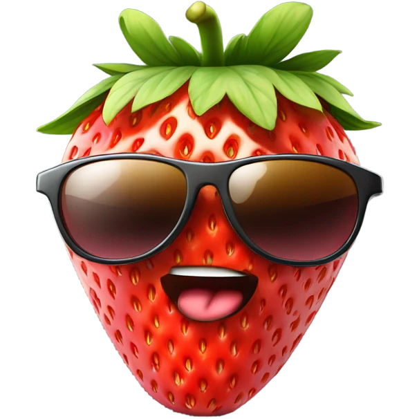 Strawberry wearing sunglasses emoji