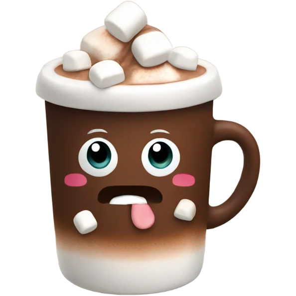 hot chocolate with marshmallows  emoji