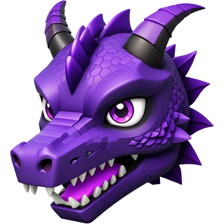Minecraft black dragon head with purple eyes emoji