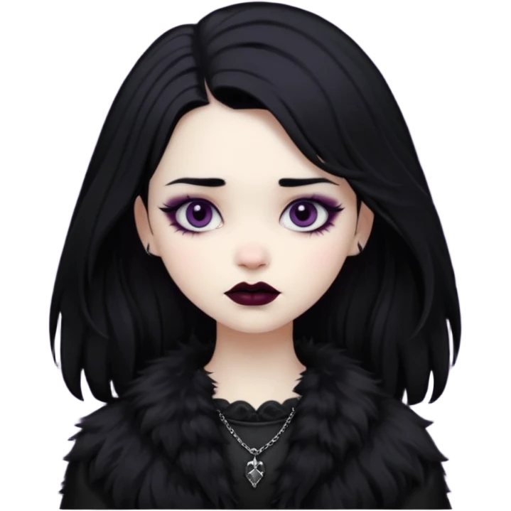  goth girl with fluffy hair emoji