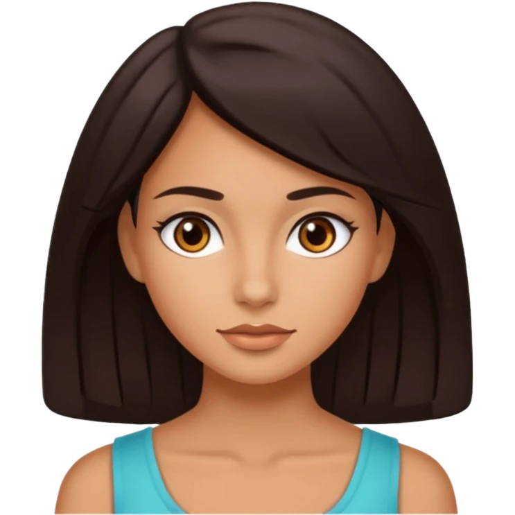 Mujer morena de cabello oscuro y ojos marrones emoji