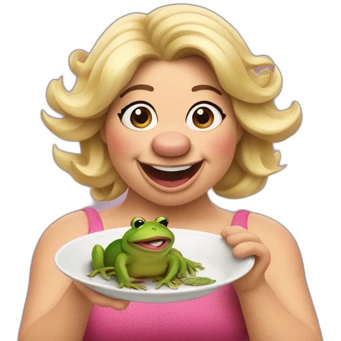 miss piggy eating frogs emoji