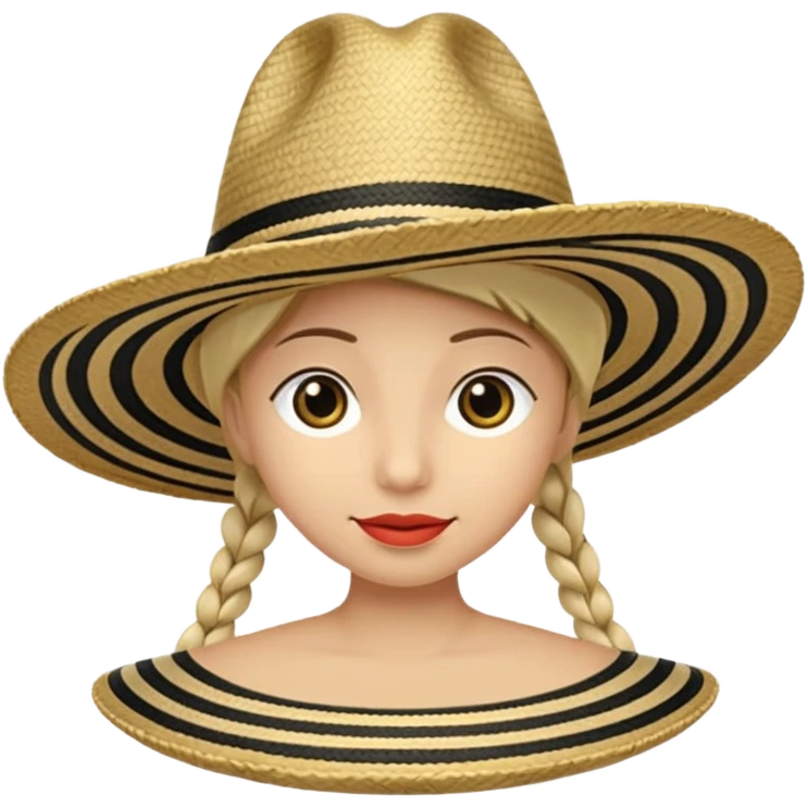 Sombrero Vueltiao con varias rallas negras emoji
