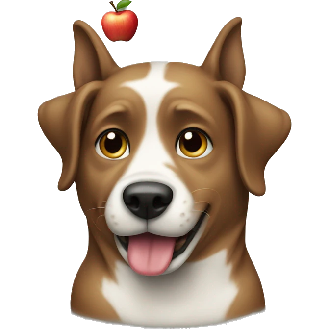 Dog eat apple emoji