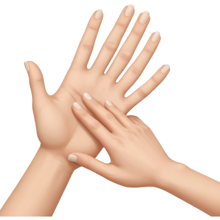 a white male hand gently holding a white female hand from behind, focus on hands, realistic proportions emoji