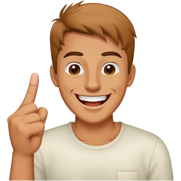 A laughing man showing his middlefinger emoji
