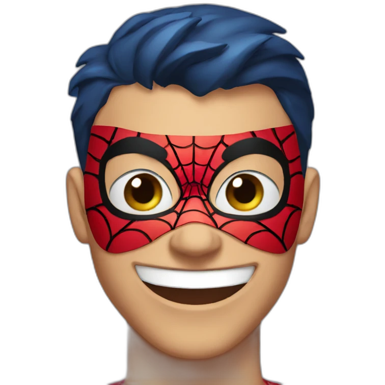 Spiderman winking with the mask on emoji