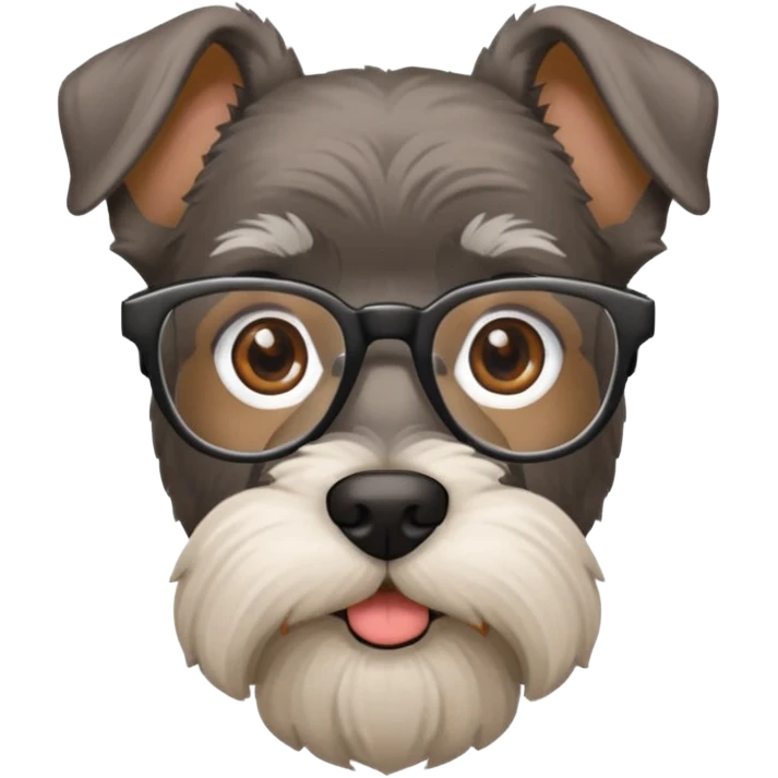 Perro de raza Schnauzer con anteojos emoji