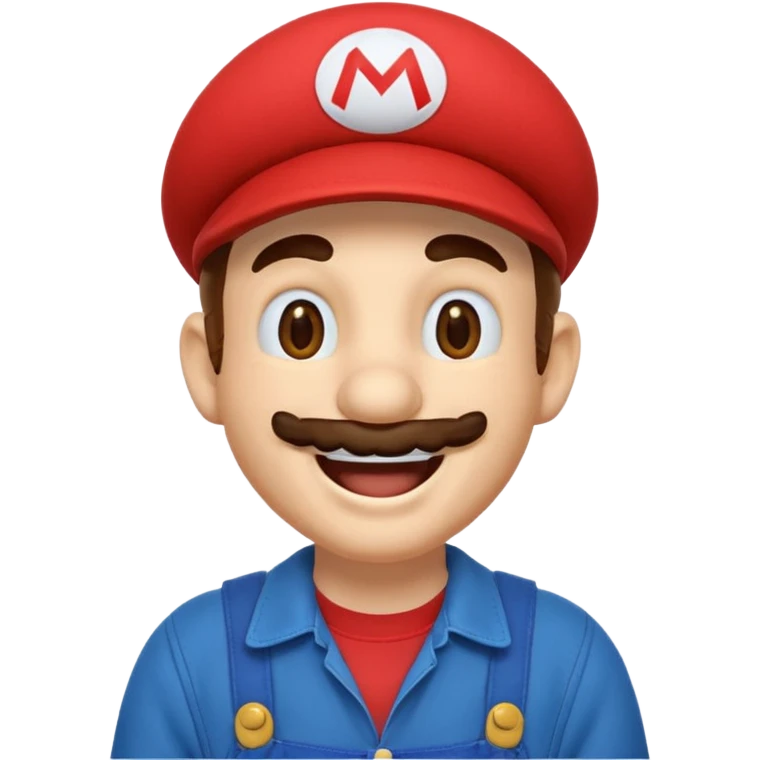 Laughing Mario in a retro gaming style emoji