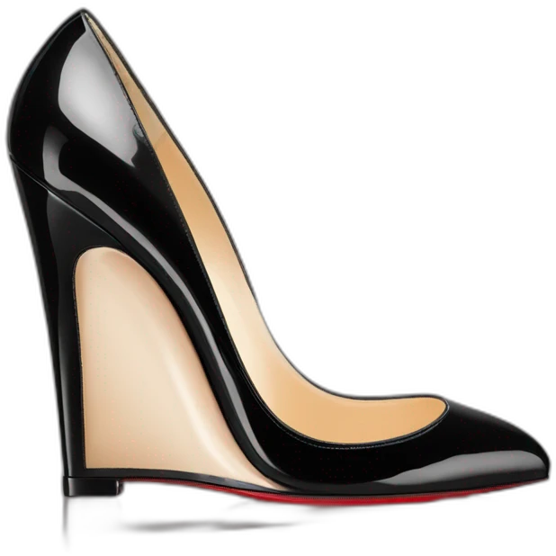 WEDGE heel LOUBOUTIN black PATENT emoji