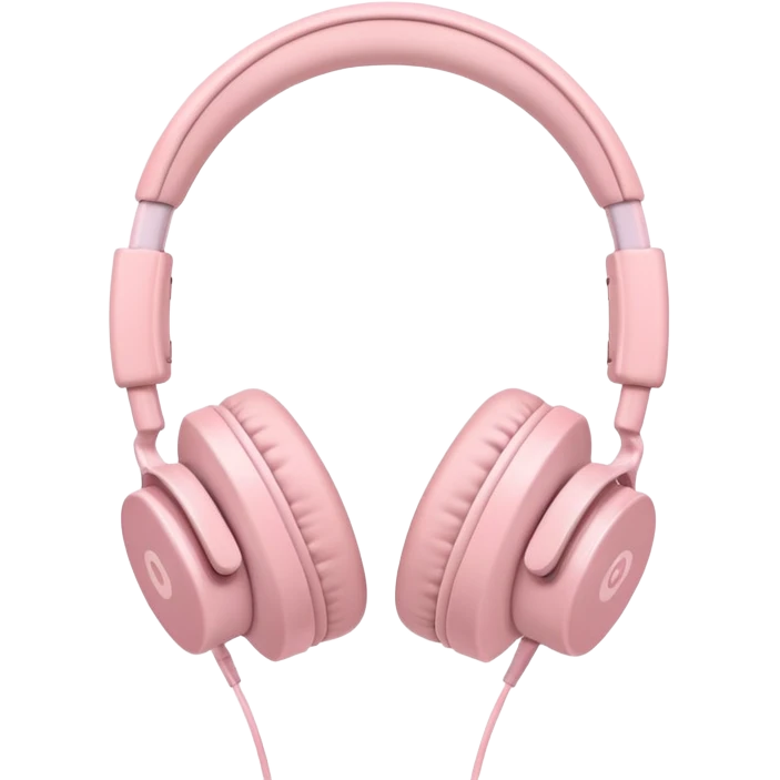 Realistic high definition, light pastel pink headphone  emoji