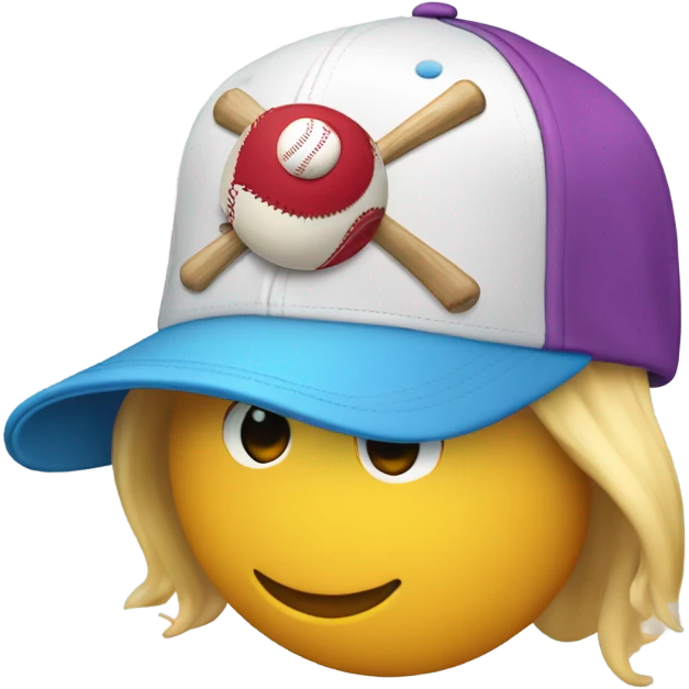 multi colored baseball cap with spinner on top emoji