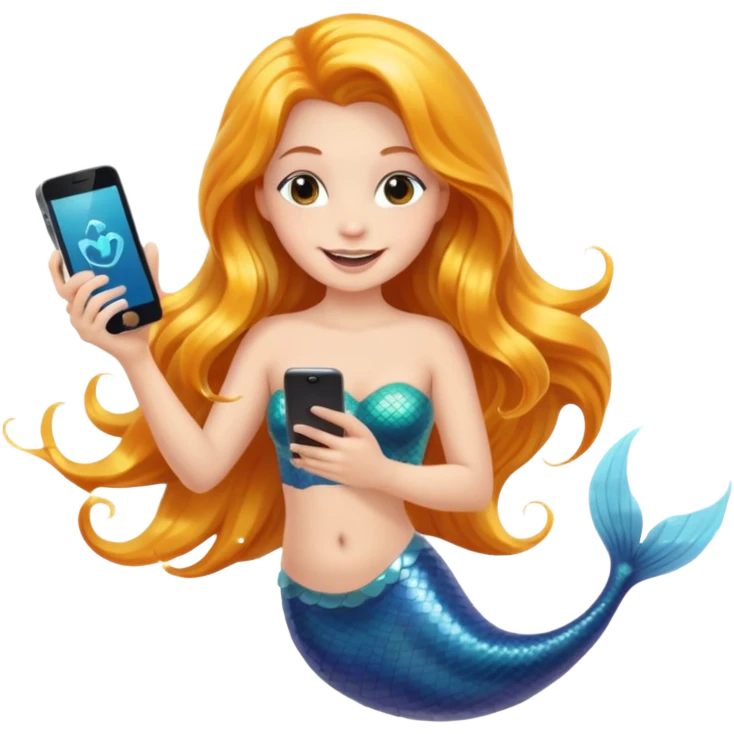 mermaid with phone emoji