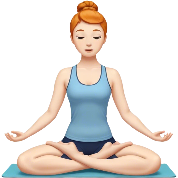 pretty ginger woman doing yoga emoji