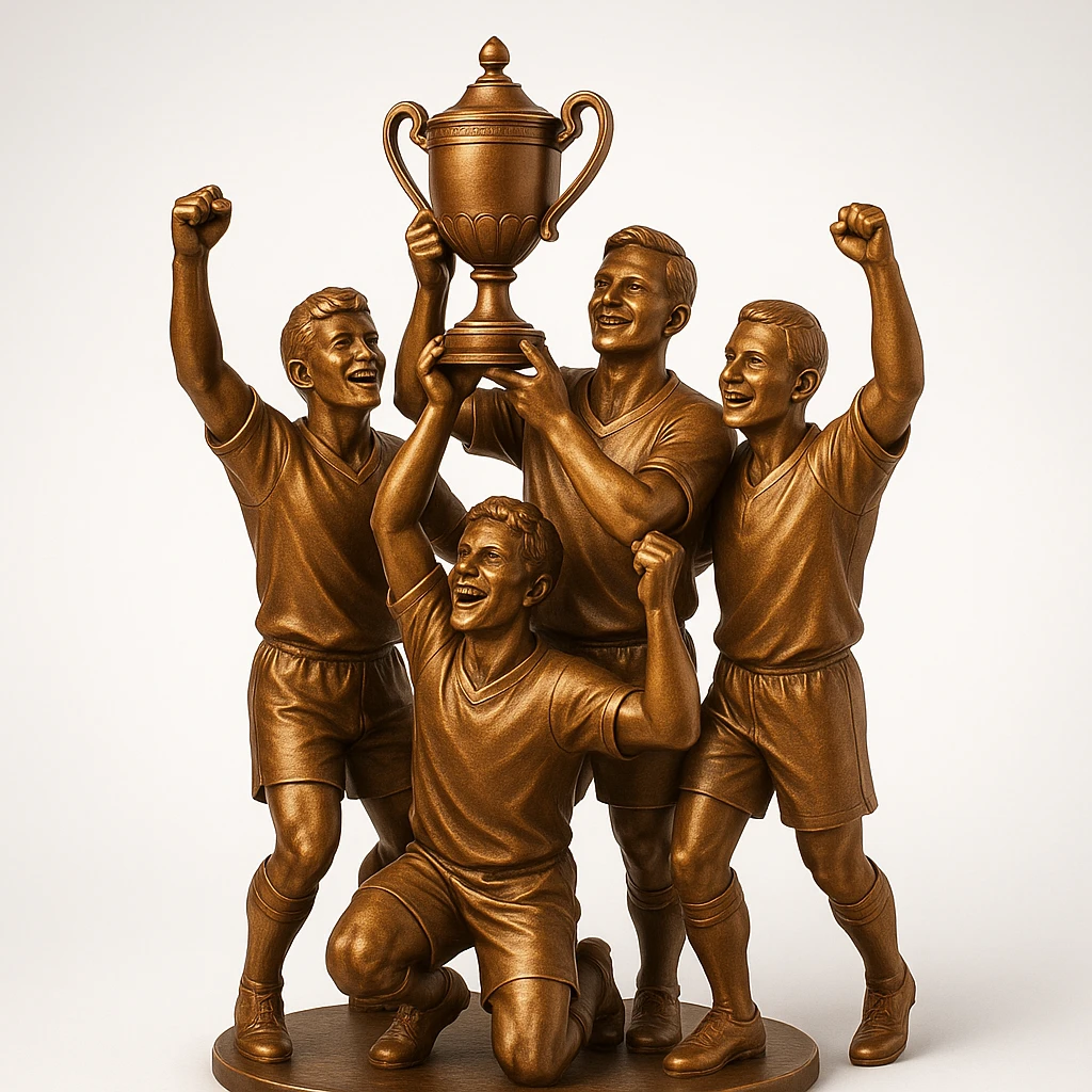 team celebrating with trophy emoji