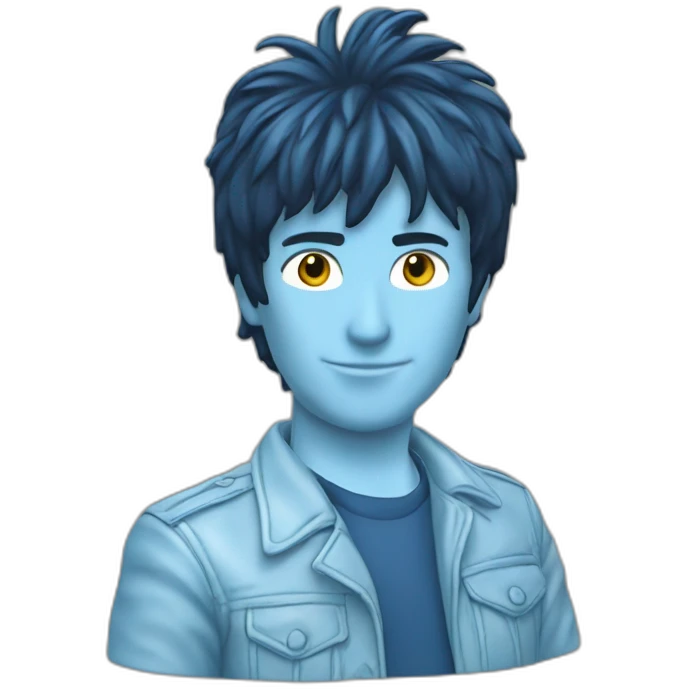 nicky larson veste bleu ciel emoji
