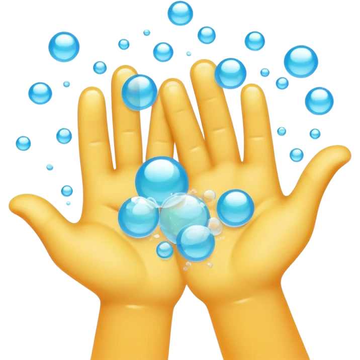 Rubbing hands bubbles emoji