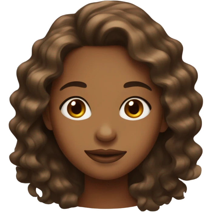 Brown girl with wavy hair emoji