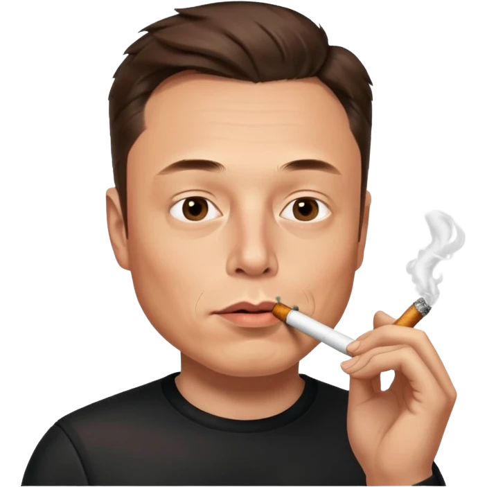 Elon musk smoking a joint emoji