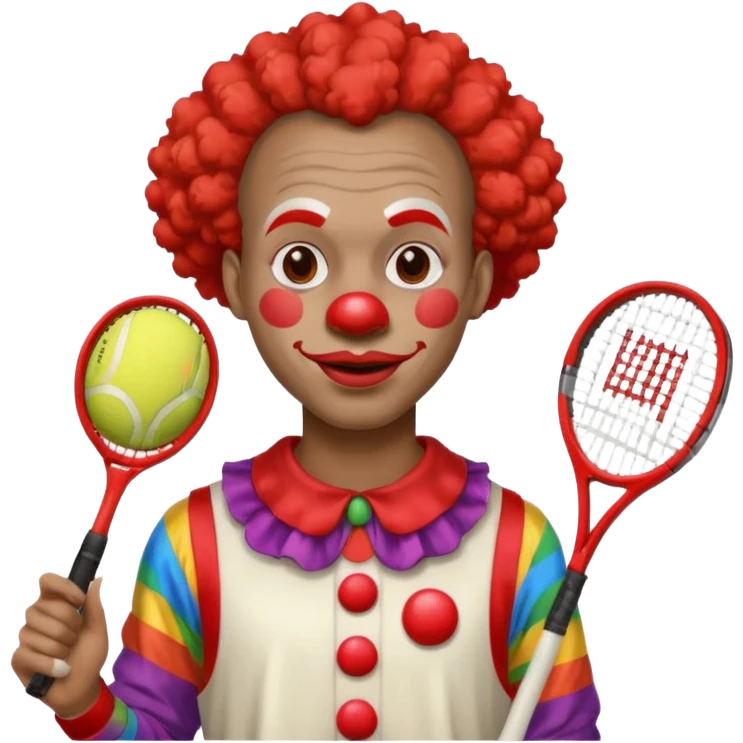 tennis player black clown man emoji