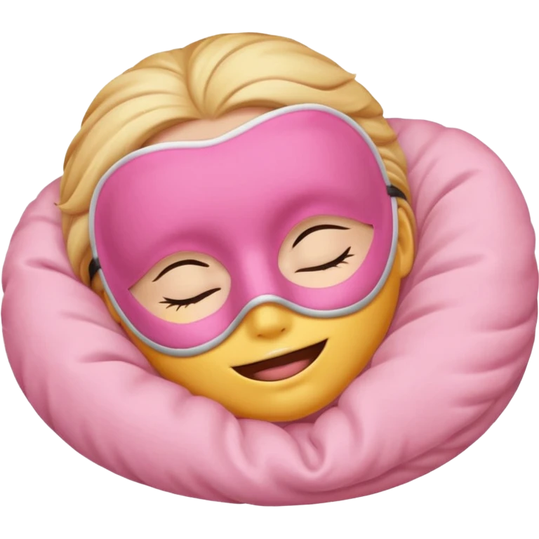 sleeping emoji with pink mask emoji