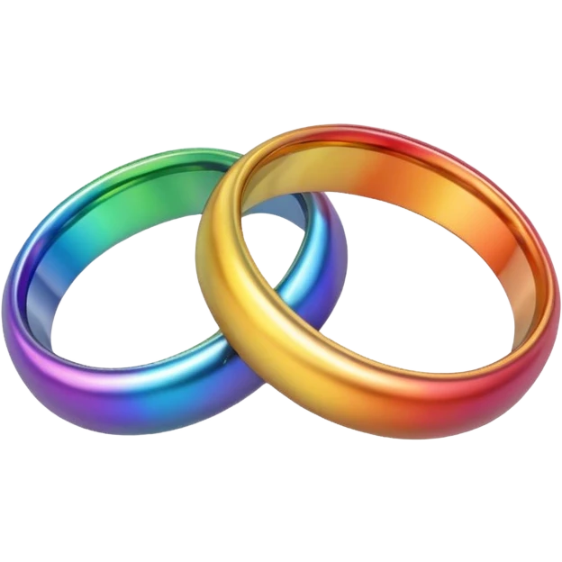 rainbow wedding rings emoji