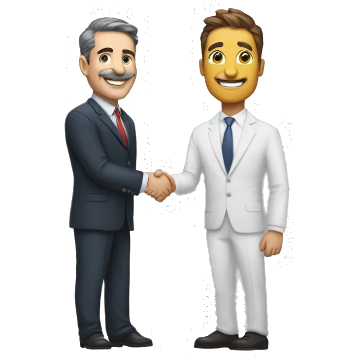 Grat cardone shaking hands with steve j emoji