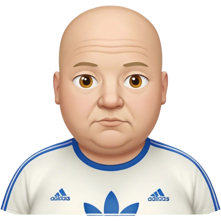 Fat bald man with adidas shirt emoji