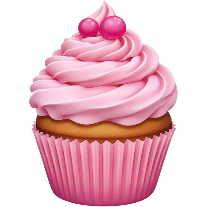 Cupcake with pink icing emoji