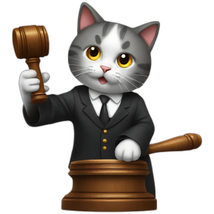 Cat with a gavel, acting as a judge emoji