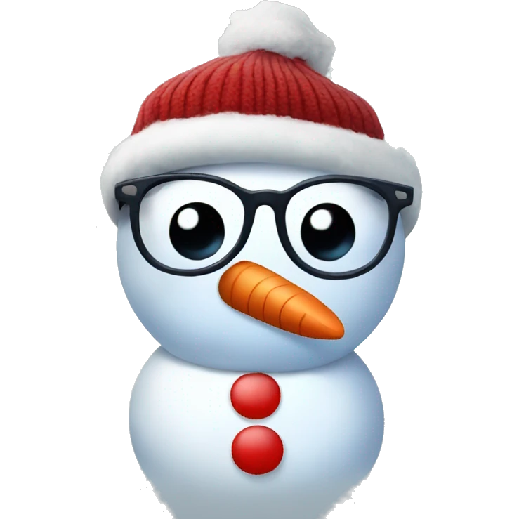 A snowman with glasses emoji