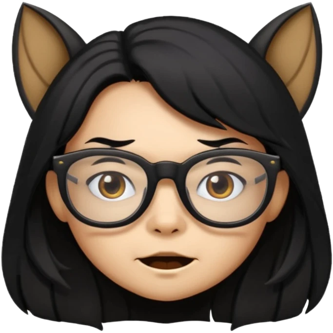 long hair bat with glasses emoji