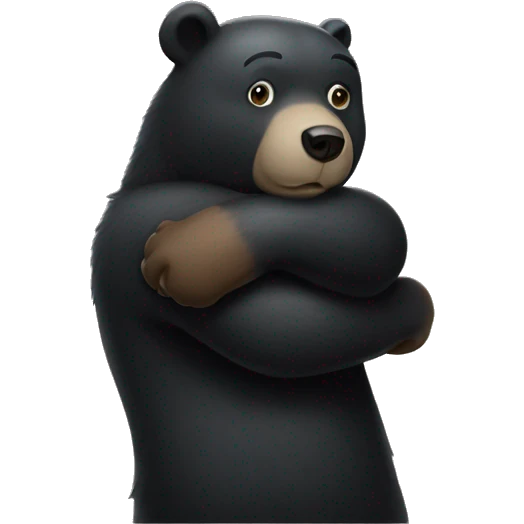 black bear hug greeting emoji