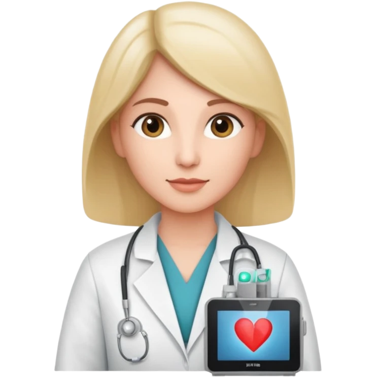 Cardiac sonographer with Philips ultrasound machine emoji