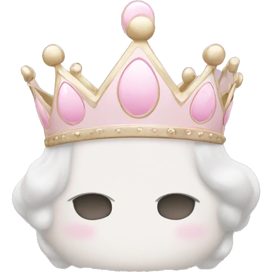 White and pastel pink crown emoji