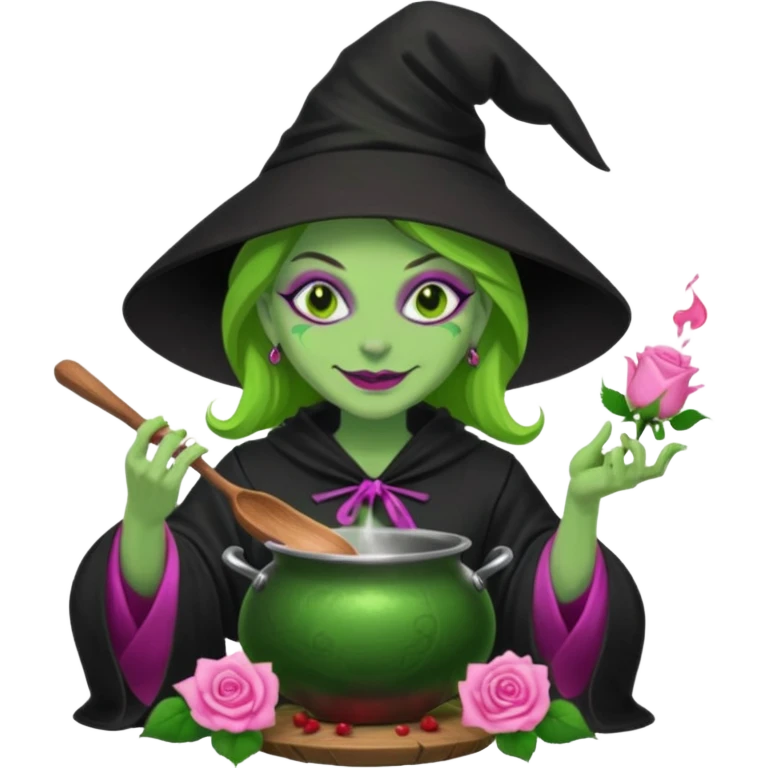 green witch cooking potion😈🌸 emoji