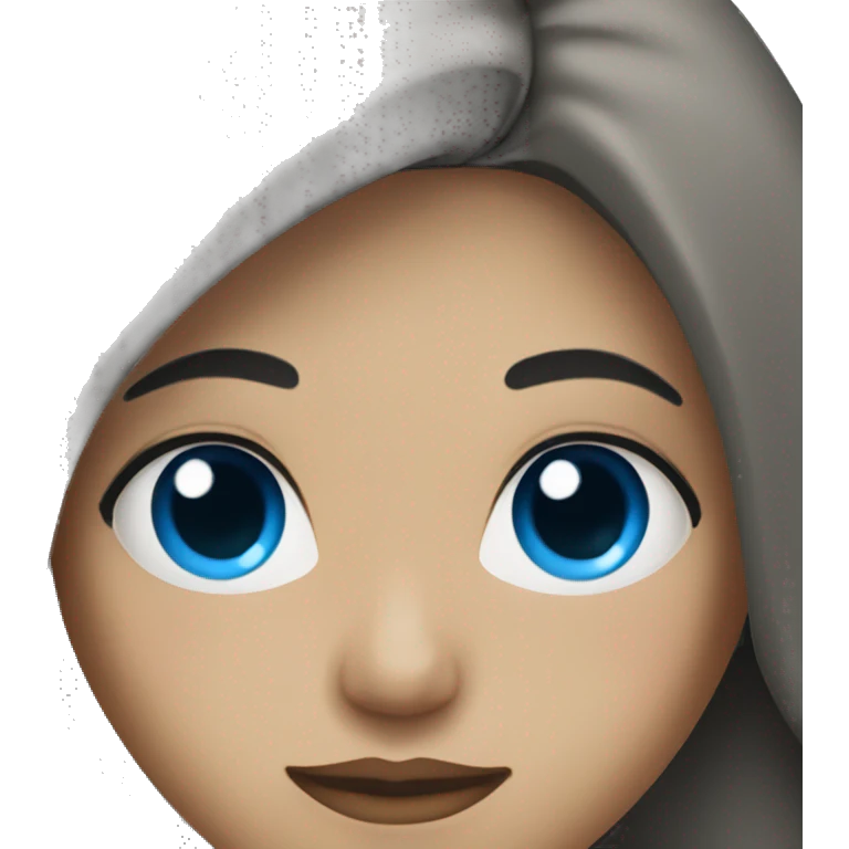 Woman with light skin, blue eyes and black hair  emoji