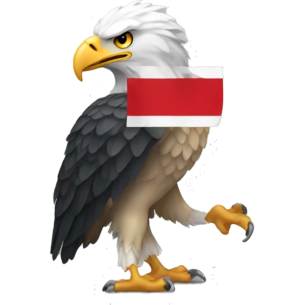 an eagle with a japan flag emoji