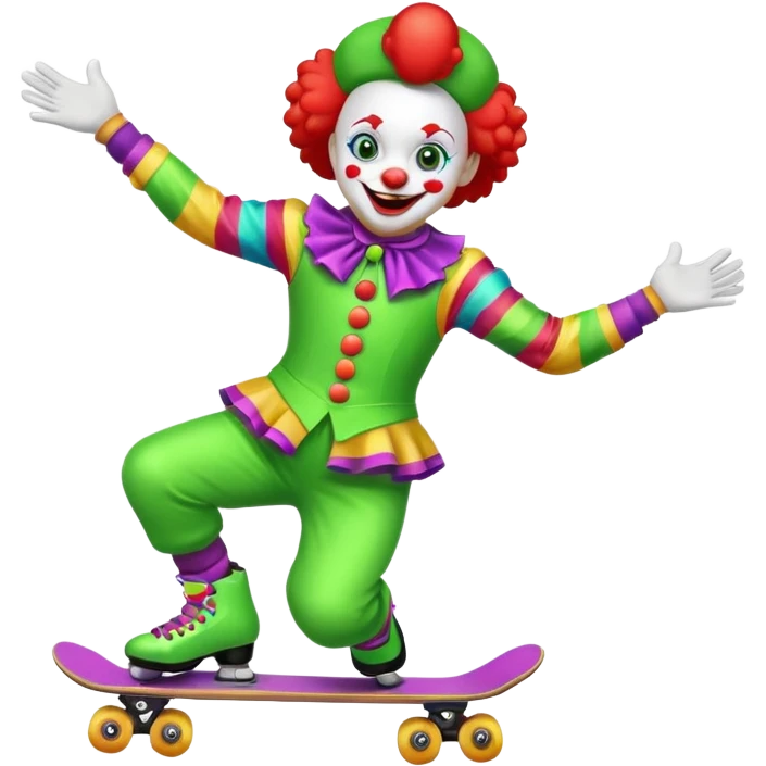 skater clown skating greenü emoji